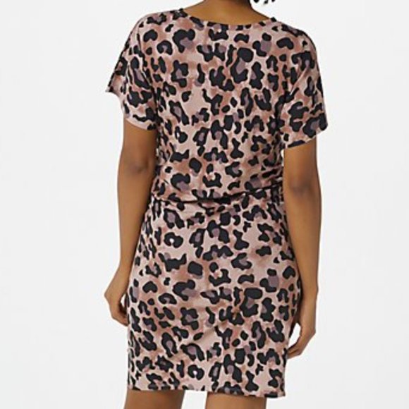 Seed to Style Organic Cotton Ruched Side Short Sleeve Dress  11634 - Picture 2 of 2